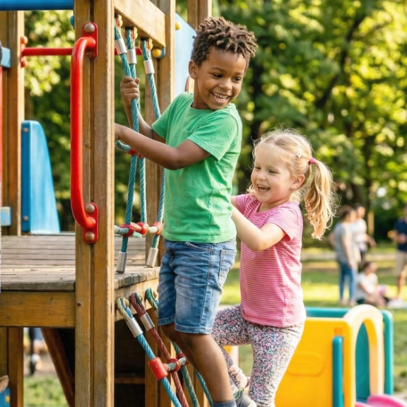 Children enjoying a playground — a safe, joyful environment